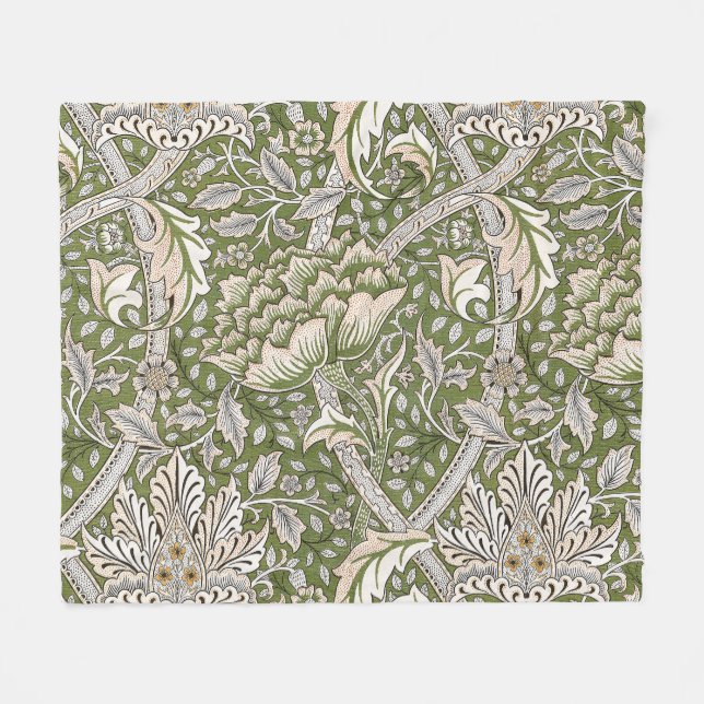 Couverture Polaire William Morris Windrush fleurs florales classique (Devant (Horizontal))