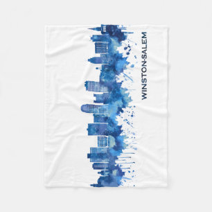 Couverture Polaire Winston-Salem en Caroline du Nord Skyline Blue