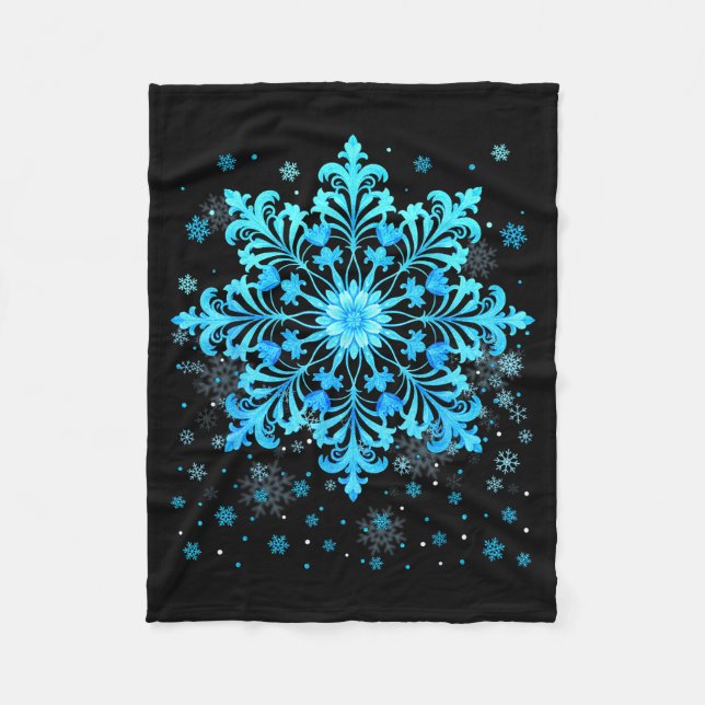 Couverture Polaire Winter Blue Snowflake Pjs Christmas Xmas Men Women (Devant)