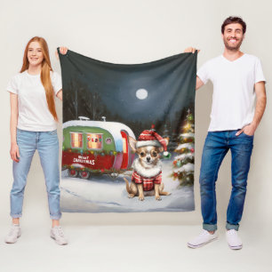 Couverture Polaire Winter Chihuahua Caravan Christmas Adventure