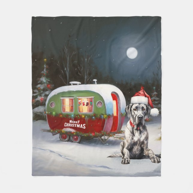 Couverture Polaire Winter Great Dane Caravan Christmas Adventure (Devant)