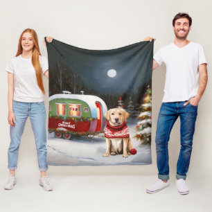 Couverture Polaire Winter Labrador Caravan Christmas Adventure
