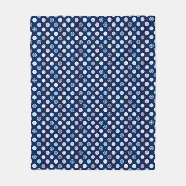 Couverture Polaire Winter Merveilles Blue Dot Motif Fleece Blanket (Devant)