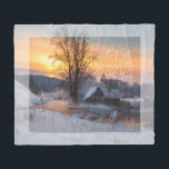 Couverture Polaire Winter scene custom Christmas Holiday<br><div class="desc">Winter scene custom Christmas,  customize greetings</div>
