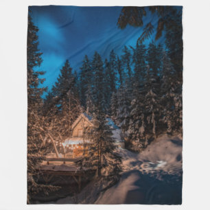 Couverture Polaire Winter Wonderland Joyeux Noël Fleece Blanche
