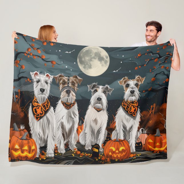 Couverture Polaire Wirefox Terrier Halloween Éffrayant (En situation)