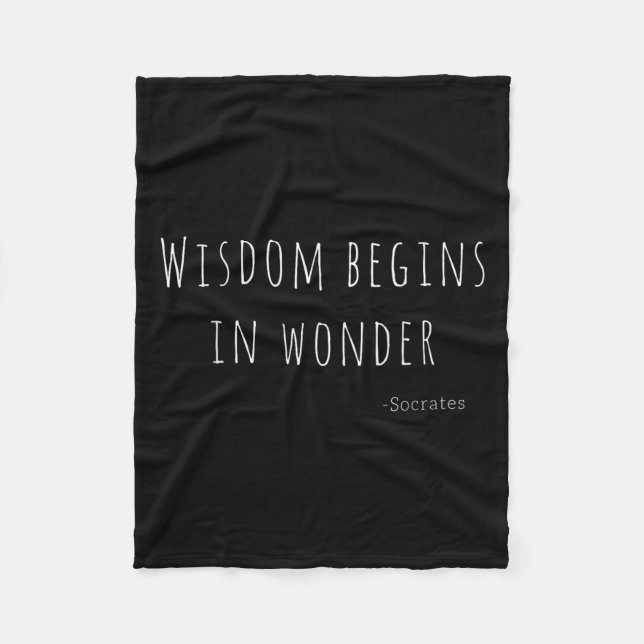 Couverture Polaire Wisdom Begins In Wonder Socrates Quote Men Women K (Devant)