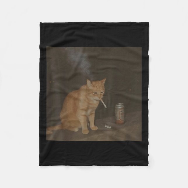 Couverture Polaire Wizard Cigarette Kitten Drôle Fumer Cat Meme Bra (Devant)