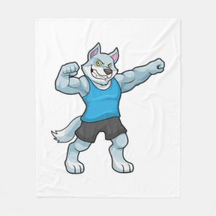 Couverture Polaire Wolf comme Bodybuilder avec les gros bras supérieu