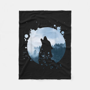 Couverture Polaire Wolf Hommes Silhouette Animal Motif De l'environne