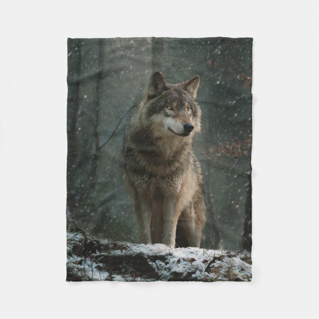 Couverture Polaire Wolf in Winter (Devant)