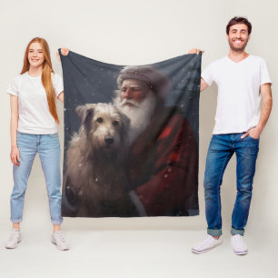 Couverture Polaire Wolfhound avec Noël Festif du Père Noël