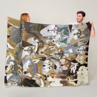 Couverture Polaire Wolves of the World puzzle