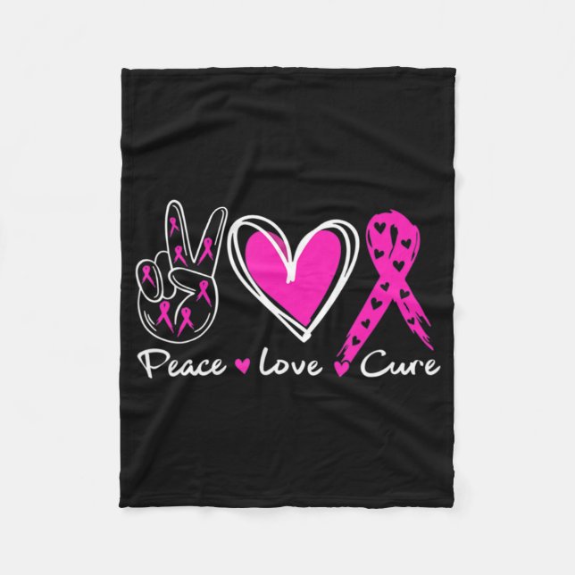 Couverture Polaire Woman Breast Cancer Awareness Costume Pink Peace L (Devant)