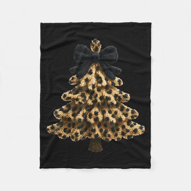 Couverture Polaire Women Coquette Bow Leopard Christmas Tree Xmas Hol (Devant)