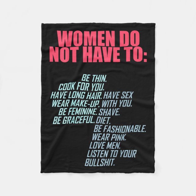 Couverture Polaire Women Do Not Have To Feminist  (Devant)