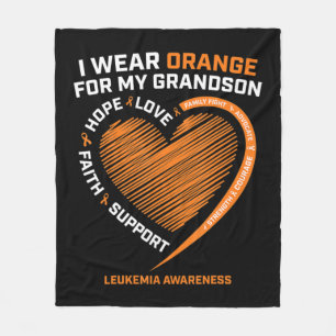 Couverture Polaire Women Men I Wear Orange For My Grandson Leukemia