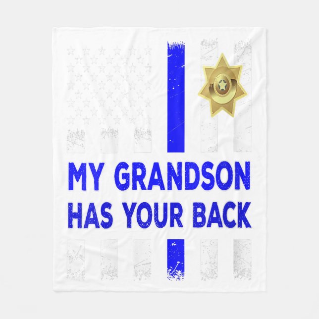 Couverture Polaire Women Police Officer Grandparents My Grandson Gift (Devant)