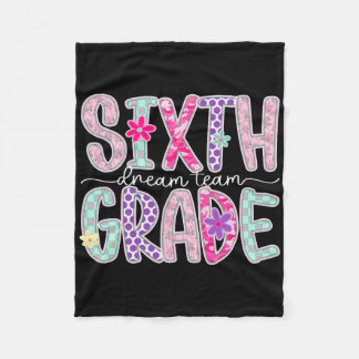 Couverture Polaire Women Sixth Grade Dream Team Floral Teacher Back T