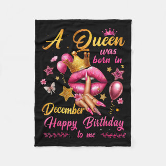 Couverture Polaire Womens A Queen Was Born In December Happy Birthday