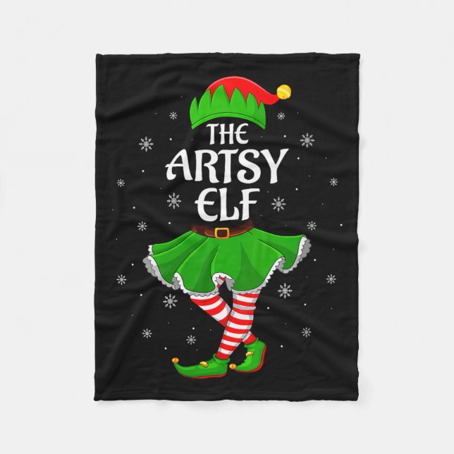 Couverture Polaire Womens Artsy Elf Christmas Family Girls Women Elf  (Devant)