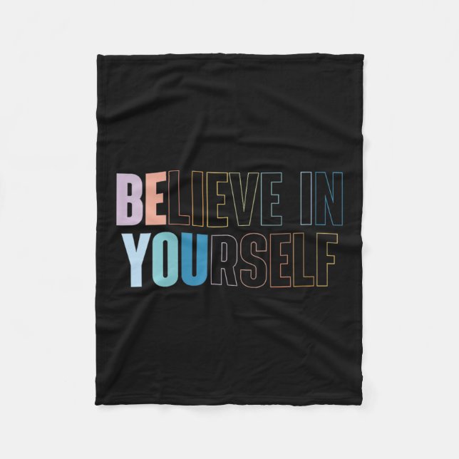 Couverture Polaire Womens Believe In Yourself Motivational Quote Insr (Devant)