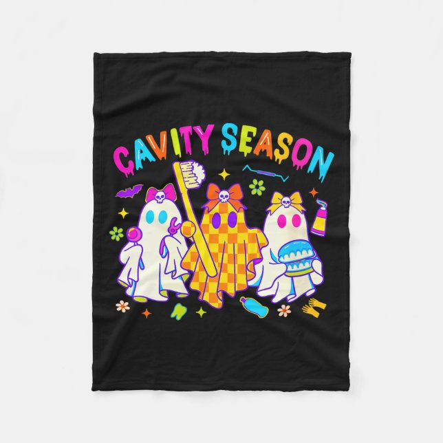 Couverture Polaire Womens Cavity Season Funny Halloween Ghost Cute So (Devant)