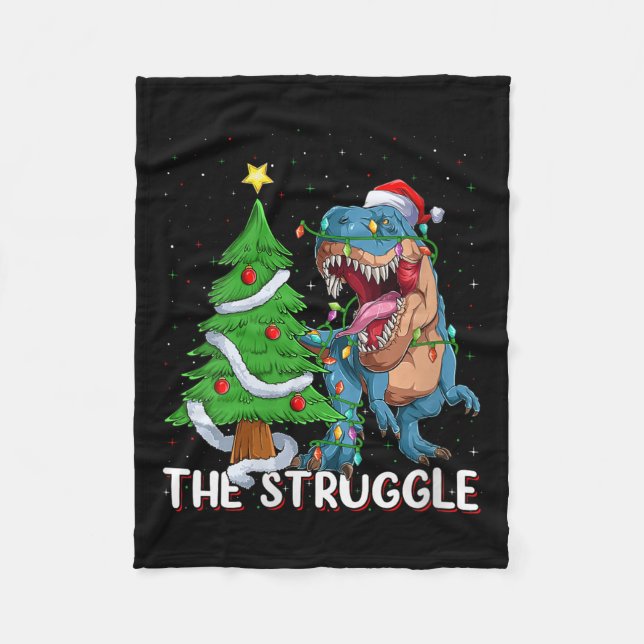 Couverture Polaire Womens Dinosaur Xmas Lights Funny T-rex Dino Men B (Devant)