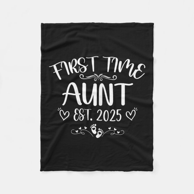 Couverture Polaire Womens First Time Aunt Est 2025 Soon To Be Mom Mot (Devant)