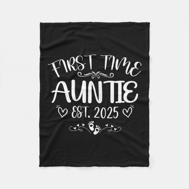 Couverture Polaire Womens First Time Auntie Est 2025 Soon To Be Mom M (Devant)
