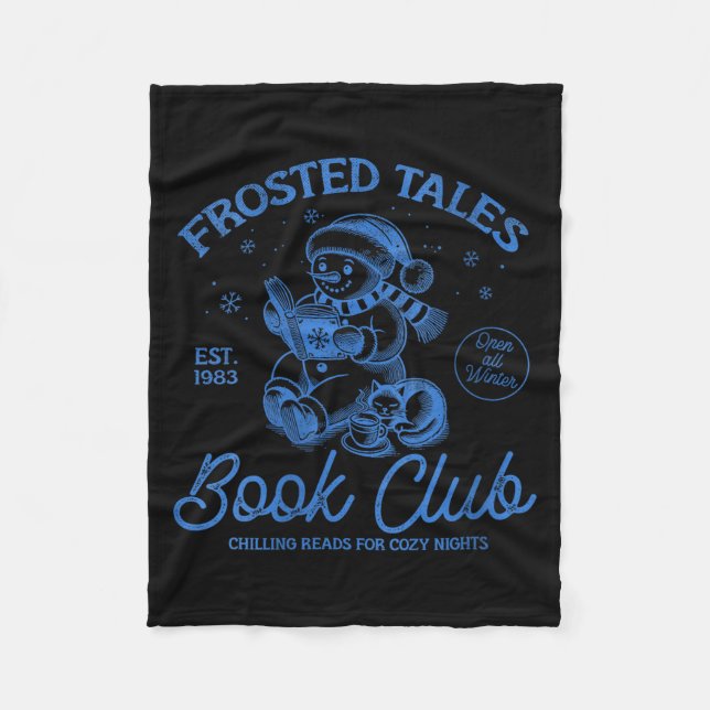 Couverture Polaire Womens Funny Christmas Snowman Frosted Tales Book  (Devant)