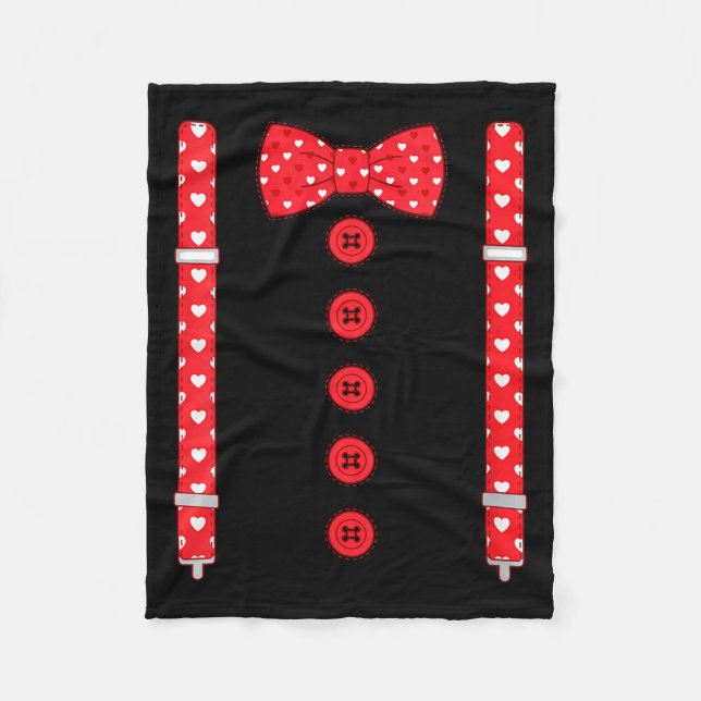 Couverture Polaire Women's Funny Hearts Bow Tie Suspenders Valentine' (Devant)