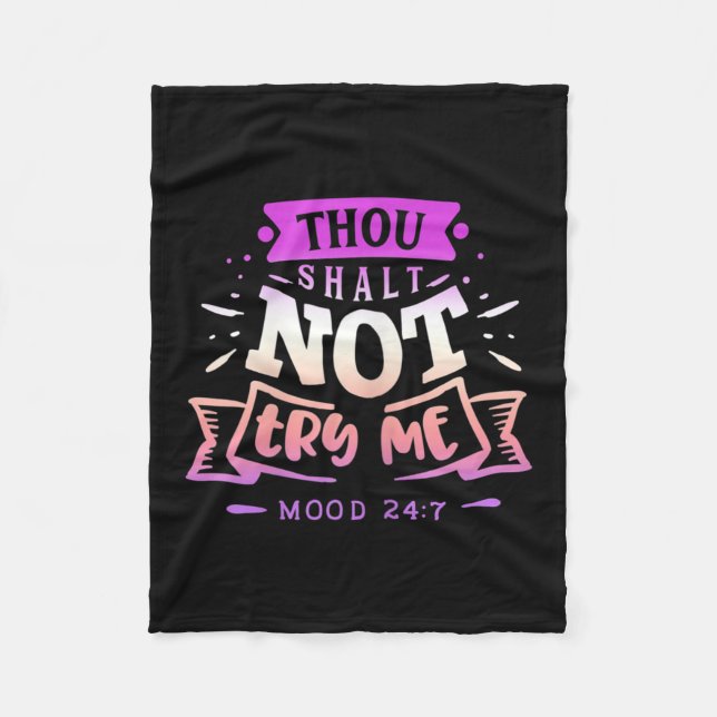 Couverture Polaire Womens Funny Quote Sy Thou Shalt Not Try Me  (Devant)