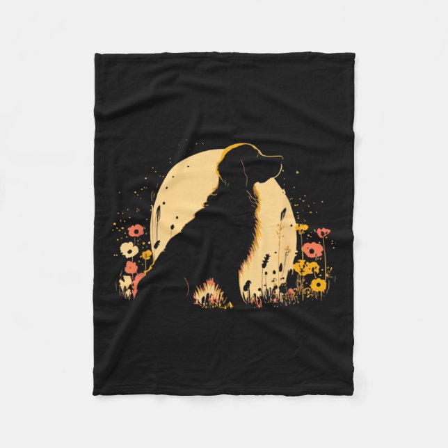 Couverture Polaire Women's Golden Retriever Lover Dog Owner Wildflowe (Devant)