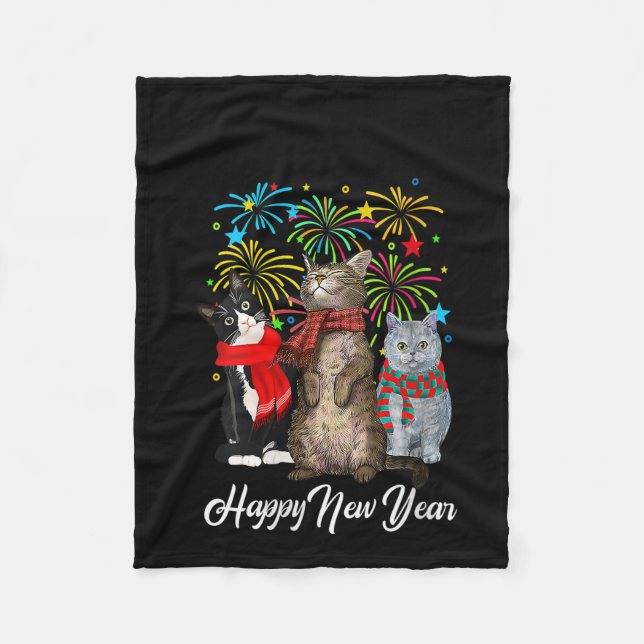 Couverture Polaire Womens Happy New Year Cat Happy Meow Year 2023 Kit (Devant)
