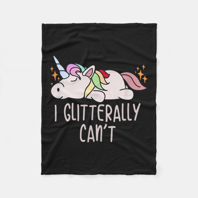 Couverture Polaire Womens I Glitterally Can't Unicorn  (Devant)