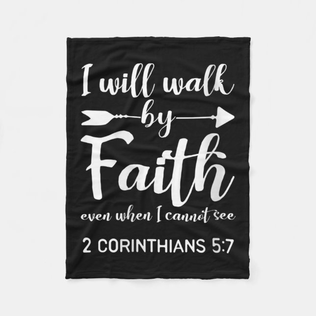 Couverture Polaire Womens I Will Walk By Faith When I Cannot See Chri (Devant)