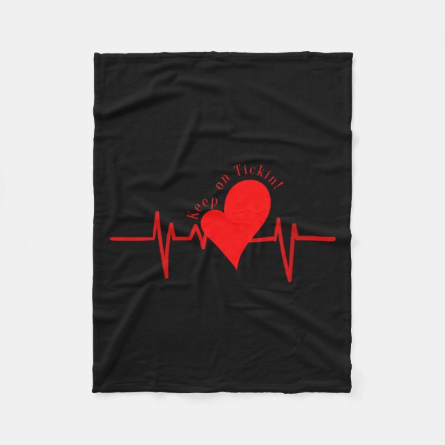 Couverture Polaire Womens Keep On Tickin! Ekg Heartbeat Cow Valve Hea (Devant)
