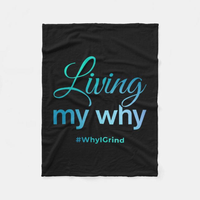 Couverture Polaire Womens Living My Why - Why I Grind - Insrational M (Devant)