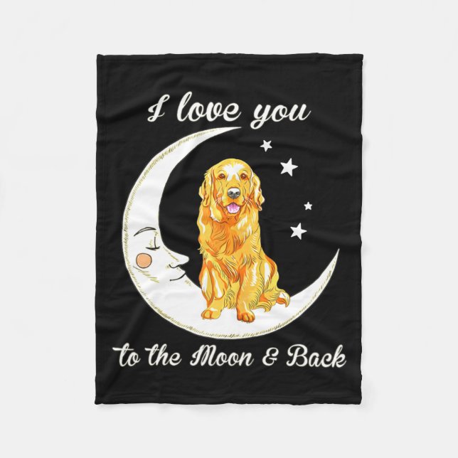 Couverture Polaire Womens Love Golden Retriever To The Moon And Back  (Devant)