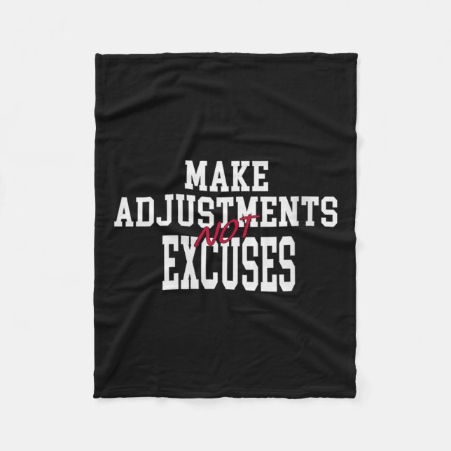 Couverture Polaire Womens Make Adjustments Not Excuses Motivational Q (Devant)