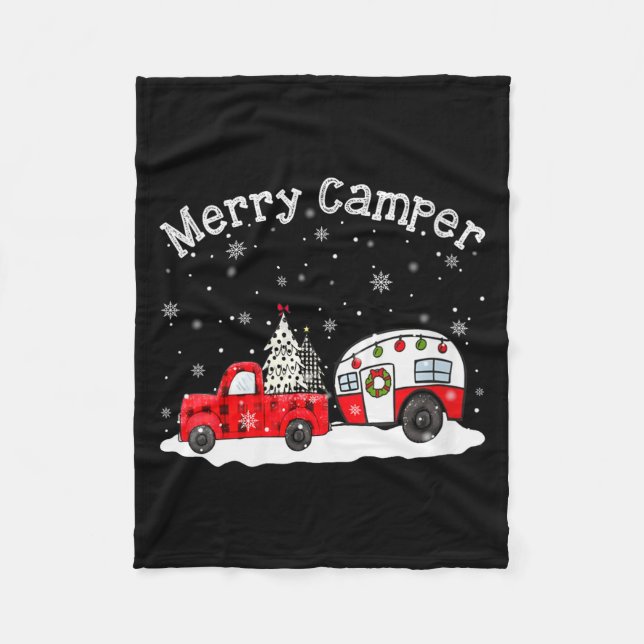 Couverture Polaire Womens Merry Camper Christmas Santa Claus Camng Re (Devant)