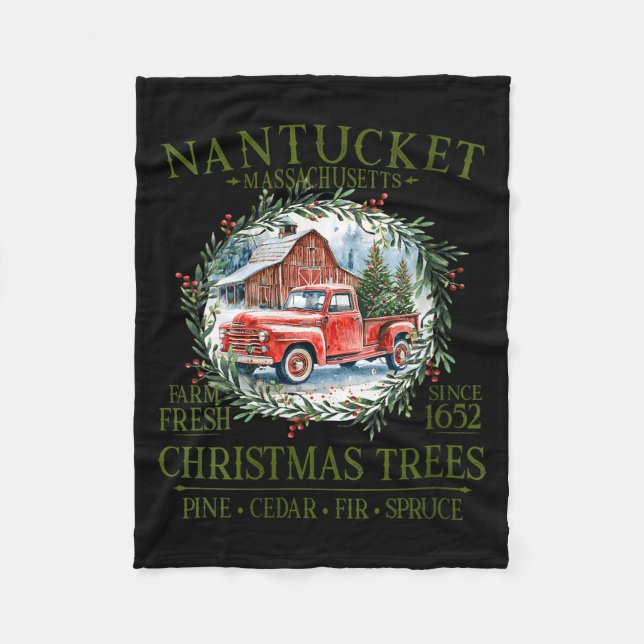 Couverture Polaire Womens Nantucket Ma Farm Fresh Christmas Trees Gre (Devant)