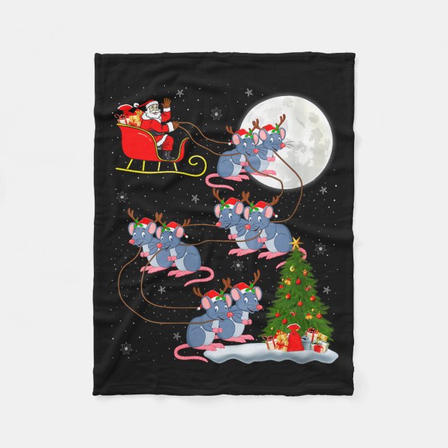 Couverture Polaire Womens Rat Rodents Santa Sleigh Flying Funny Magic (Devant)