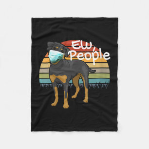 Couverture Polaire Womens Rottweiler Puppy with Mask