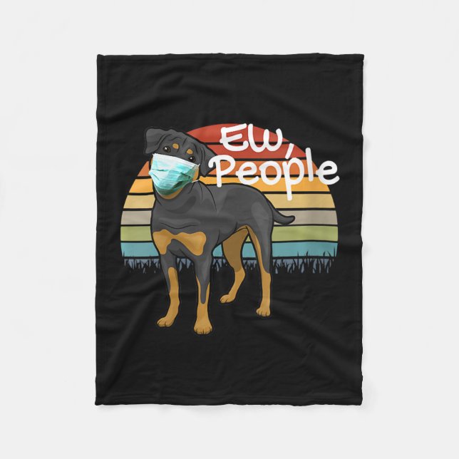 Couverture Polaire Womens Rottweiler Puppy with Mask (Devant)
