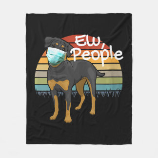 Couverture Polaire Womens Rottweiler Puppy with Mask