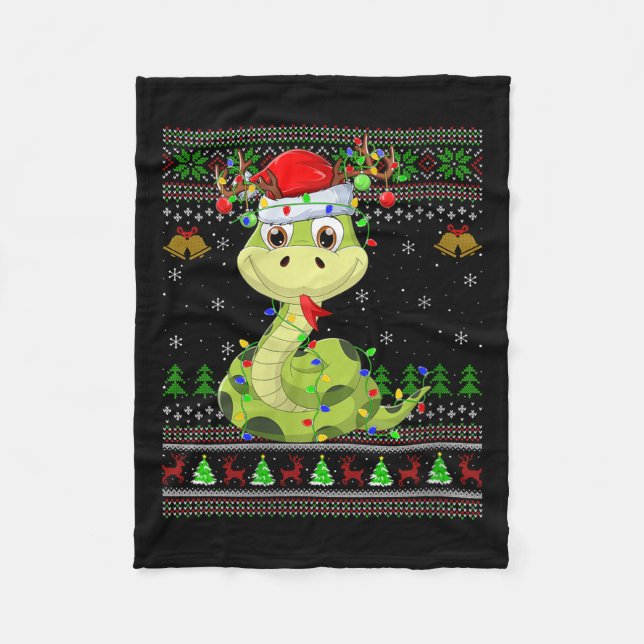 Couverture Polaire Womens Snake Ugly Christmas Sweaters Reindeer Sant (Devant)