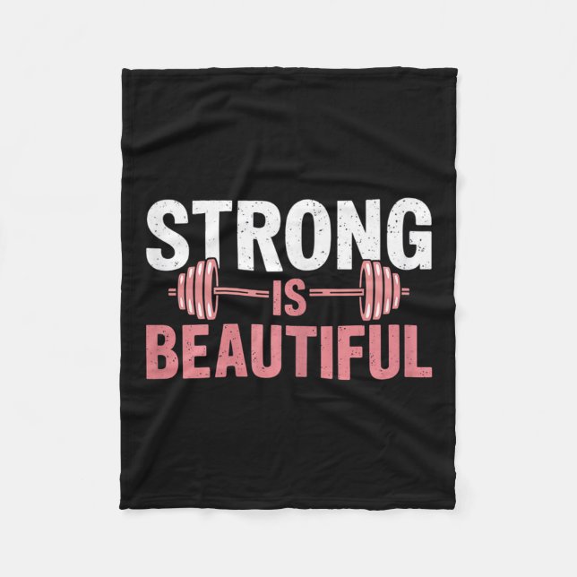 Couverture Polaire Womens Strong Is Beautiful Gym Fitness Motivationa (Devant)