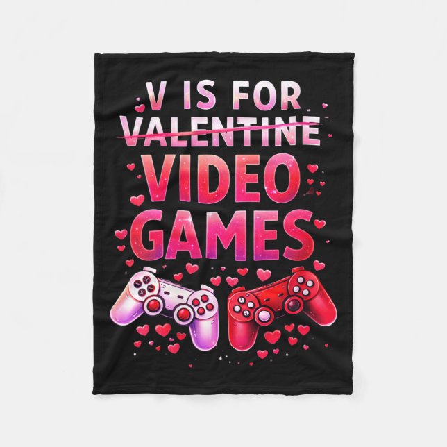 Couverture Polaire Women's V Is For Video Games Funny Valentines Game (Devant)